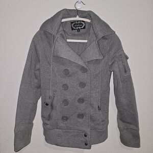 Gray Double-Breasted Women's Jacket